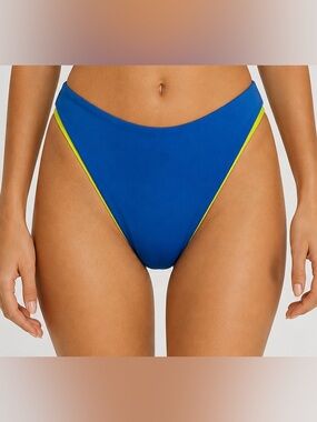 Nike Reversible Bikini Bottom Blue & Neon Green High Cut NWT Size M
